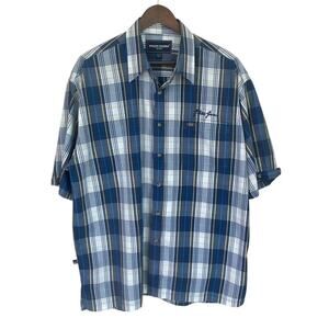 Phat Farm Navy and White Button Up Shirt - XLarge